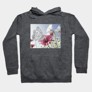 Butterfly and Fly on Flowers Hoodie